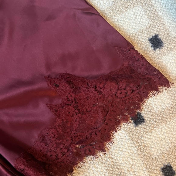 Reformation Deep Red Satin Shorts - Picture 3 of 9